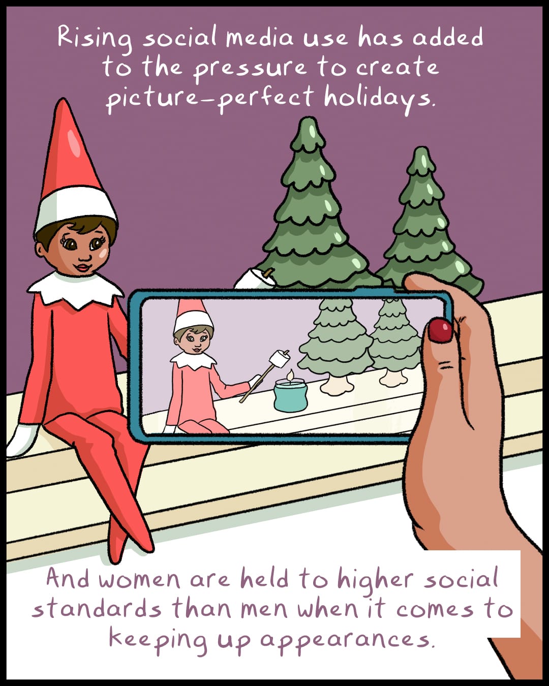 "Rising social media use has added to the pressure to create picture-perfect holidays."